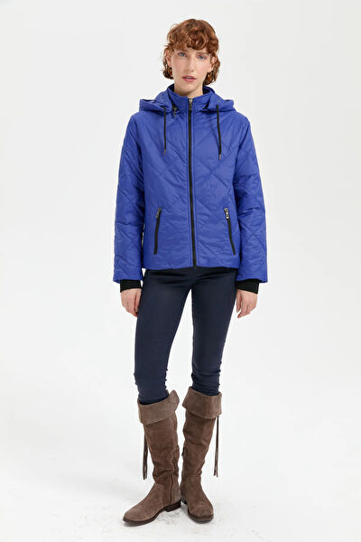 Desen Triko Kadın Mont