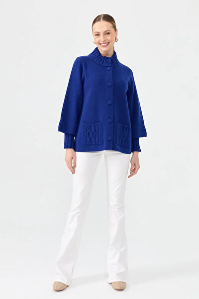 Desen Triko Kadın Kaban