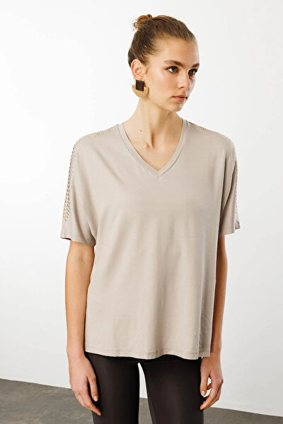 Desen Triko Kadın Tişört