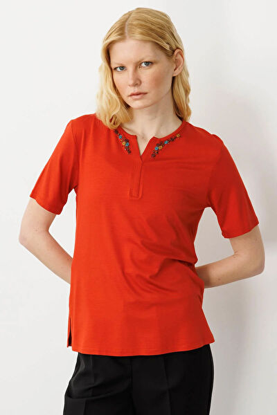 Desen Triko Kadın Tişört