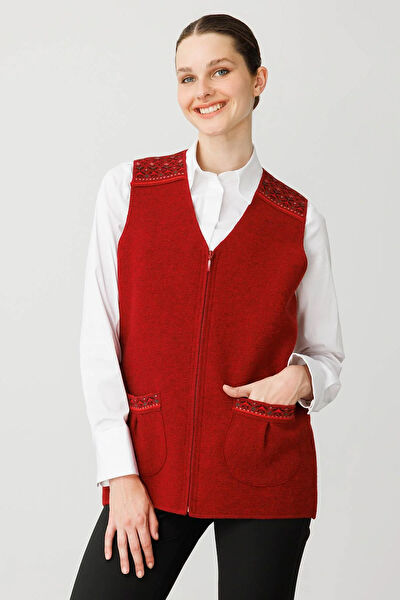 Desen Triko Kadın Yelek