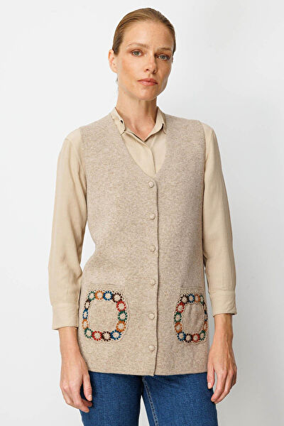 Desen Triko Kadın Yelek