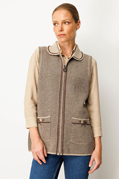 Desen Triko Kadın Yelek