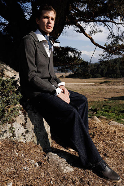 Desen Triko Erkek Ceket