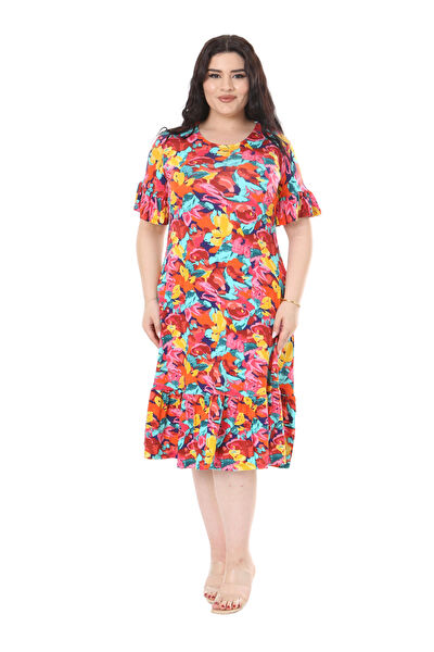 MELSAY Büyük Beden Günlük Elbise