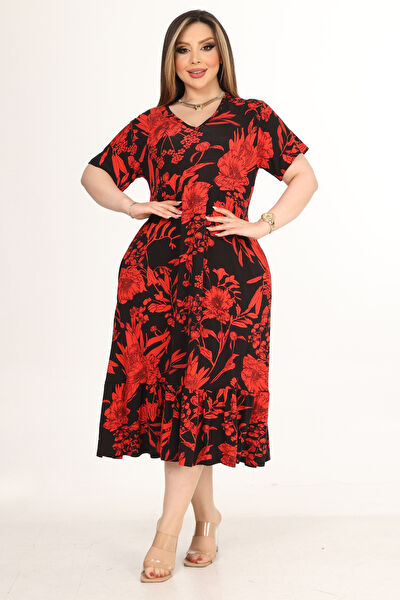 MELSAY Büyük Beden Günlük Elbise