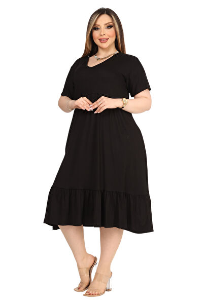 MELSAY Büyük Beden Günlük Elbise