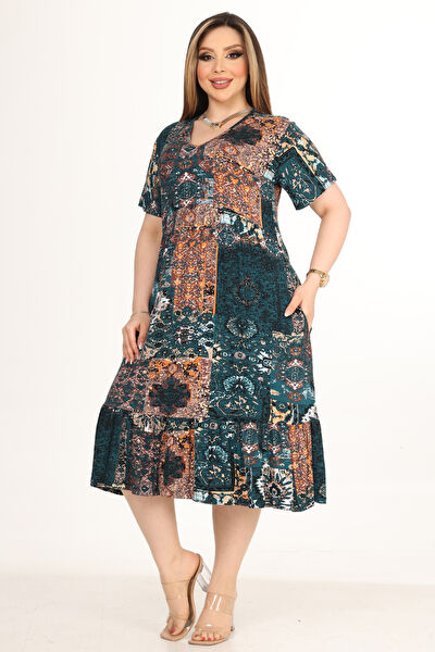 MELSAY Büyük Beden Günlük Elbise