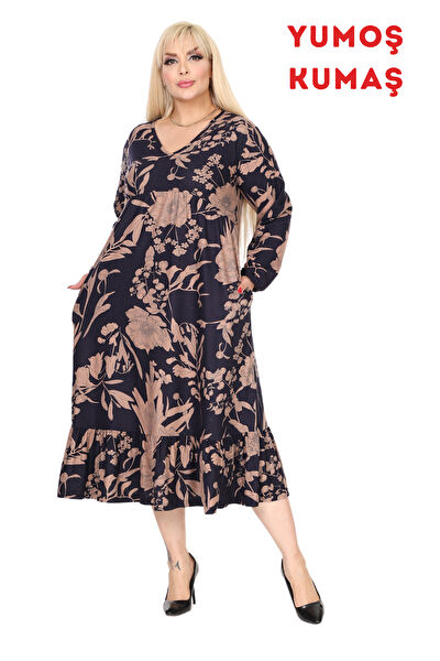 MELSAY Büyük Beden Günlük Elbise