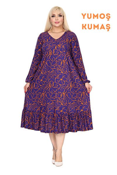 MELSAY Büyük Beden Günlük Elbise