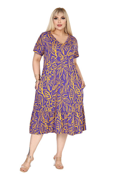 MELSAY Büyük Beden Günlük Elbise