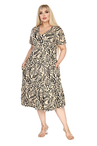 MELSAY Büyük Beden Günlük Elbise