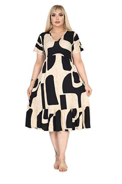 MELSAY Büyük Beden Günlük Elbise