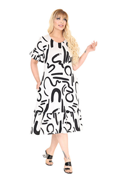 MELSAY Büyük Beden Günlük Elbise