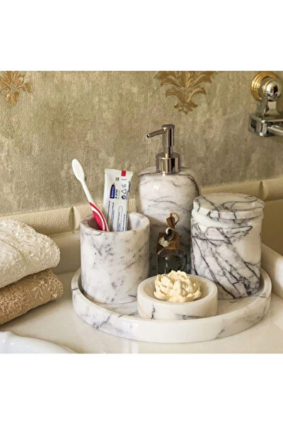 Sümeyra Marble Art Banyo Aksesuar Seti