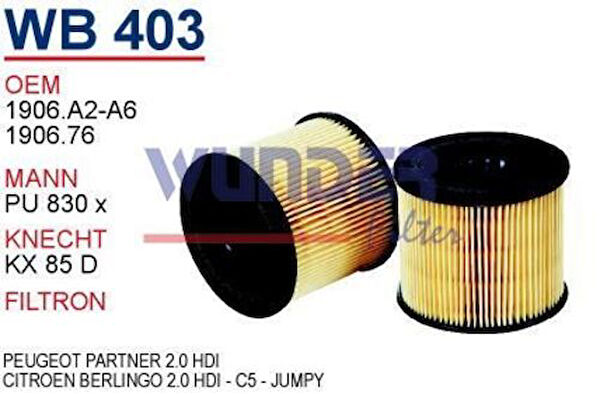 Wunder Yakıt Filtreleri