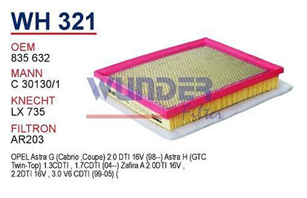 Wunder Hava Filtreleri