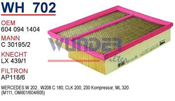 Wunder Hava Filtreleri