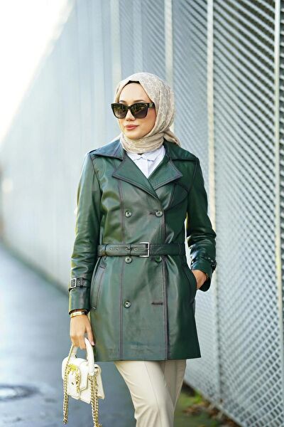 CE-YIL DERİ ÜRÜNLERİ Kadın Trençkot, Yağmurluk