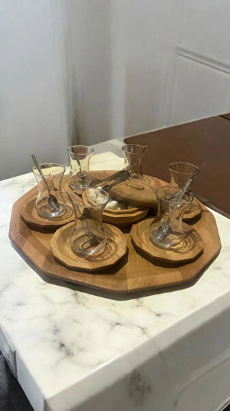 Ayd ahşap Çay Bardağı, Tabağı, Takımı