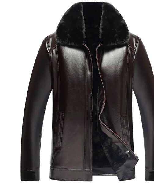 NYC DERİ Erkek Mont, Kaban