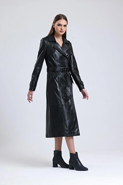 CE-YIL DERİ ÜRÜNLERİ Kadın Trençkot, Yağmurluk