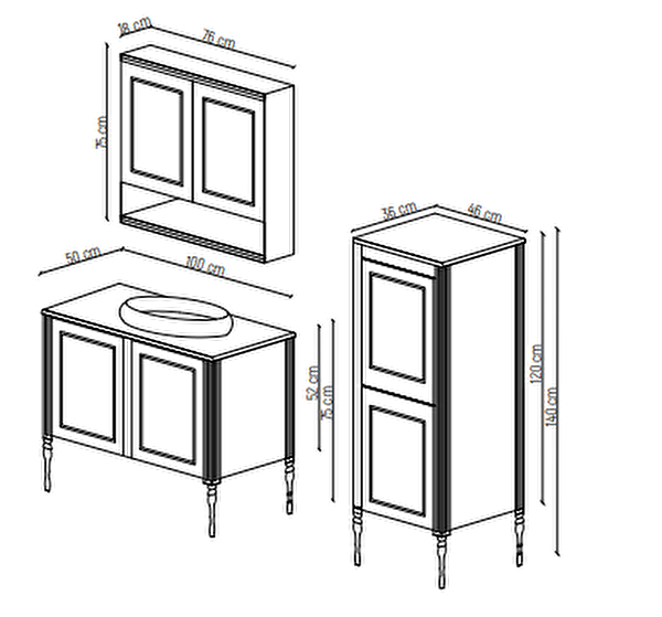 ROVALLİ Banyo Dolabı