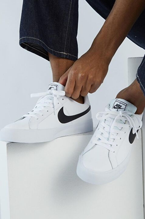 Nike A. C. Court Royal Leather Sneakers in White Hakiki Deri Beyaz Spor Ayakkab BQ Fiyatlar ve Modelleri Pazarama