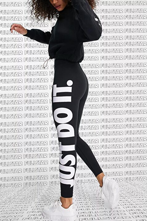 Nike Sportswear High Rise Printed Leggings Cotton Pamuklu Bask l Yuksek Belli Tayt Siyah Fiyatlar ve Modelleri Pazarama