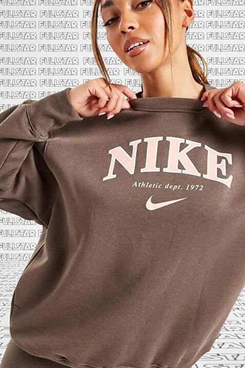 Nike Sportswear Phoenix Fleece Oversize tial Collection Crew Kad n Sweatshirt Kahverengi Fiyatlar ve Modelleri Pazarama