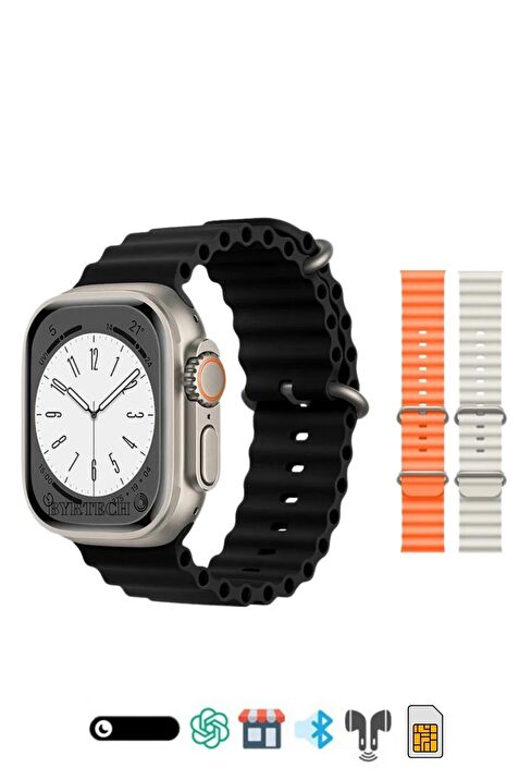 S8 Ultra Android 8.1 Sistemli 4G LTE Wifi ve Bluetooth Destekli Sim Kartl Watch Ultra Ak ll Saat Fiyatlar ve Modelleri Pazarama