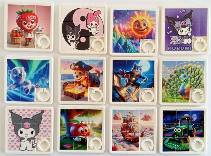 2 Adet) Kaydırmalı Yapboz 9 Bölümlü Çocuk Puzzle Fiyatları ve