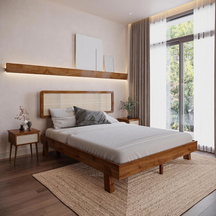 Hazeran Lilyum Model Ceviz Renk Ahşap Karyola Fiyatları ve