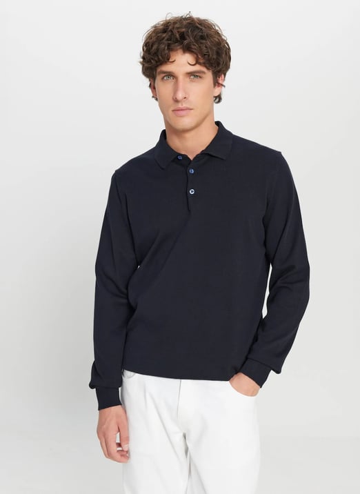 Altınyıldız Classics Polo Yaka Standart Lacivert Erkek Kazak
