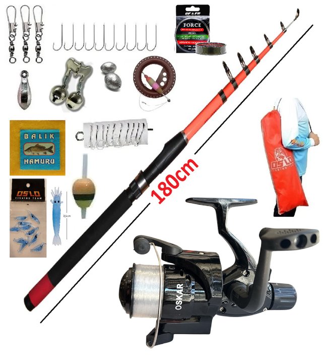 Oslo Tam Takım Çocuk Olta Takımı Seti Dolphin 180cm 50-150gr Oskar
