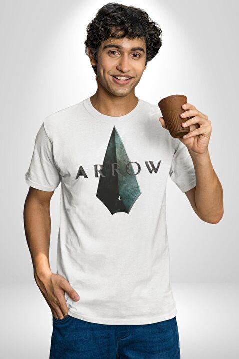 Arrow Kad n Erkek Unisex Beyaz Organik Bask l T Shirt Penye Yuksek Kalite Fiyatlar ve Modelleri Pazarama