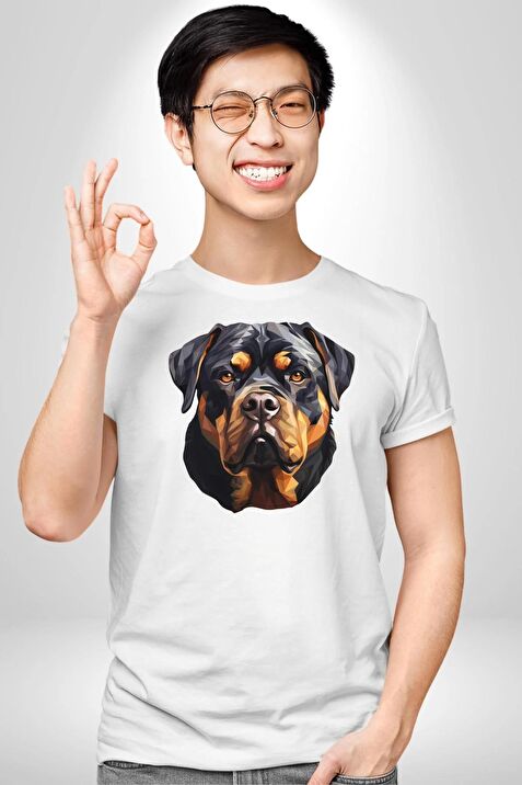 Rottweiler Kafas Kad n Erkek Unisex Beyaz Organik Bask l T Shirt Penye Yuksek Kalite Fiyatlar ve Modelleri Pazarama