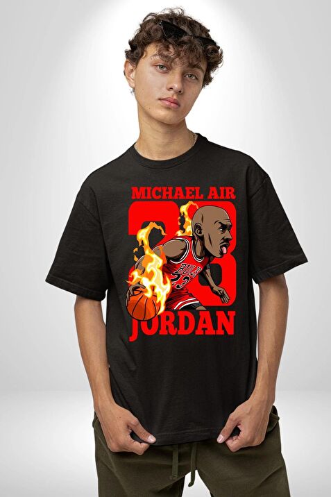 Michael Air Jordan Bulls Basketbol Karikatur Pamuklu Bisiklet Yaka Kad n Erkek Oversize Boyfriend Dijital Bask l Siyah T shirt Fiyatlar ve Modelleri Pazarama