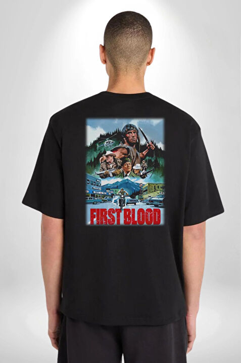 Rambo First Blood Film Afi Pamuklu Kad n Erkek Oversize S rt Dijital Bask l Siyah T shirt Fiyatlar ve Modelleri Pazarama