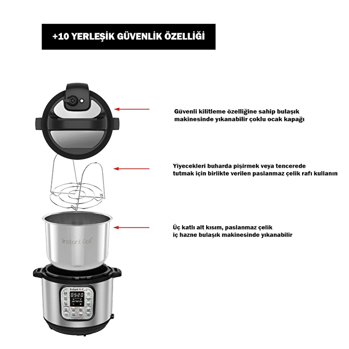 Instant Pot Duo Mini 7 si 1 Arada 3 Litre Paslanmaz Celik Tencereli Yava Pilav Buharl Pi irici Yo urt Makinas Is t c Fiyatlar ve Modelleri Pazarama