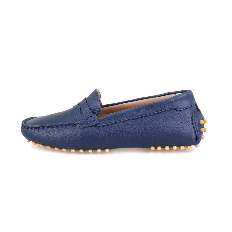 Kadın Lacivert Deri Loafer - Görsel 4