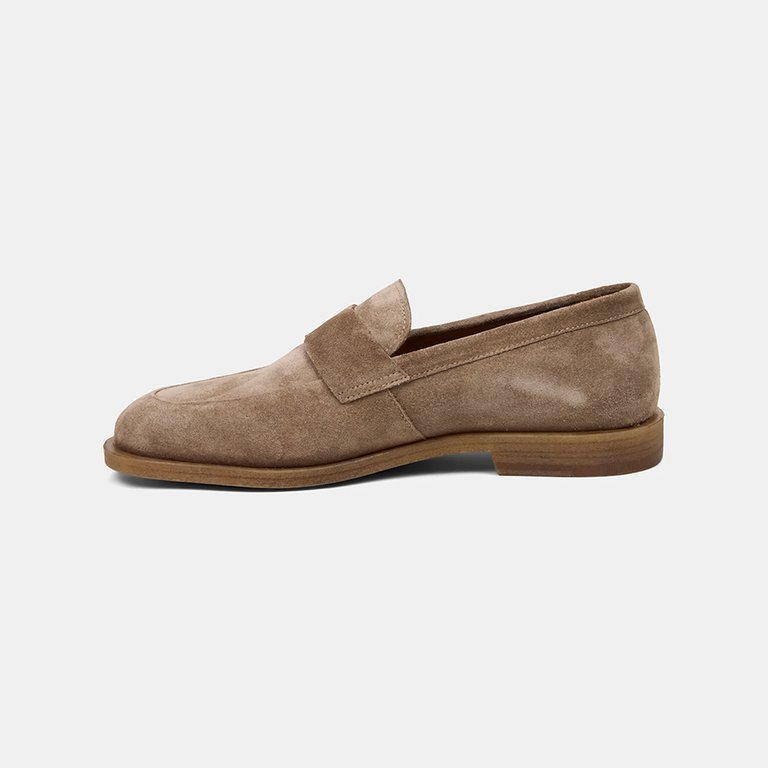 Erkek Vizon Metal Detaylı Süet Loafer - Görsel 4