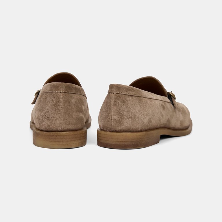 Erkek Vizon Metal Detaylı Süet Loafer - Görsel 6
