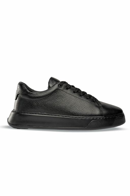 Siyah Casual Bağcıklı Deri Sneakers | 41 - Görsel 6
