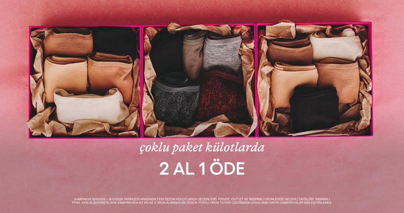 Çoklu Paket Külotlarda 2 AL 1 Öde