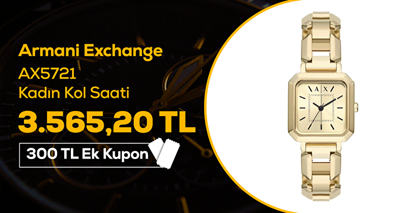 AX5721 Kadın Kol Saati 3.565,20 TL + 300TL Kupon
