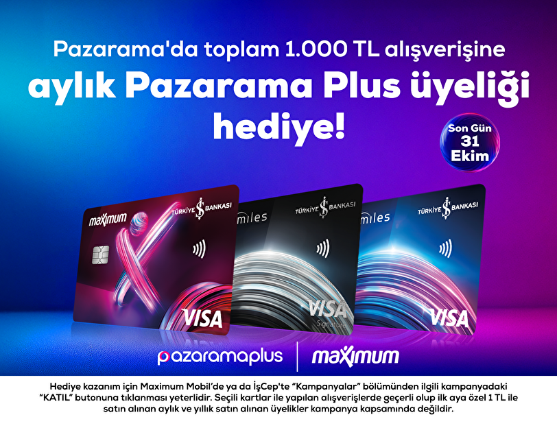 Pazarama Plus Üyeliği Hediye
