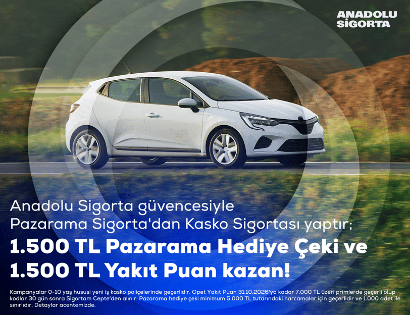 Kasko Sigortasına Hediye Çeki ve Yakıt Puan Kazan!