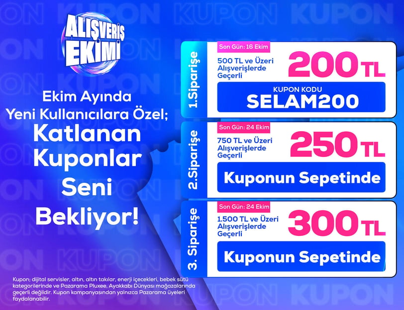 İlk alışveriş kuponu