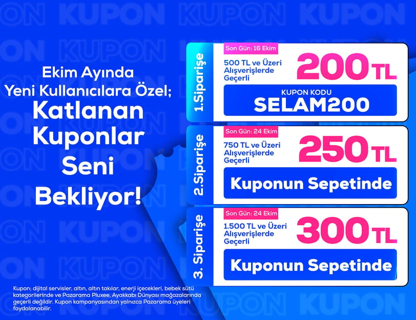 İlk alışveriş kuponları